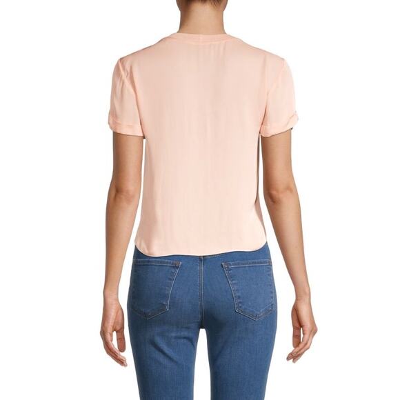 Alice + Olivia Classics Jann Boxy Short Sleeve Pink Top Size Medium - Picture 2 of 8